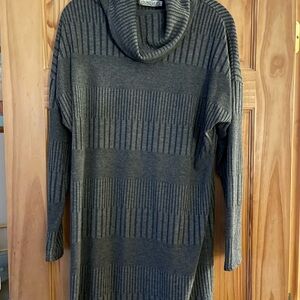 Sophisticated Gray Cowl Neck Midi Dress